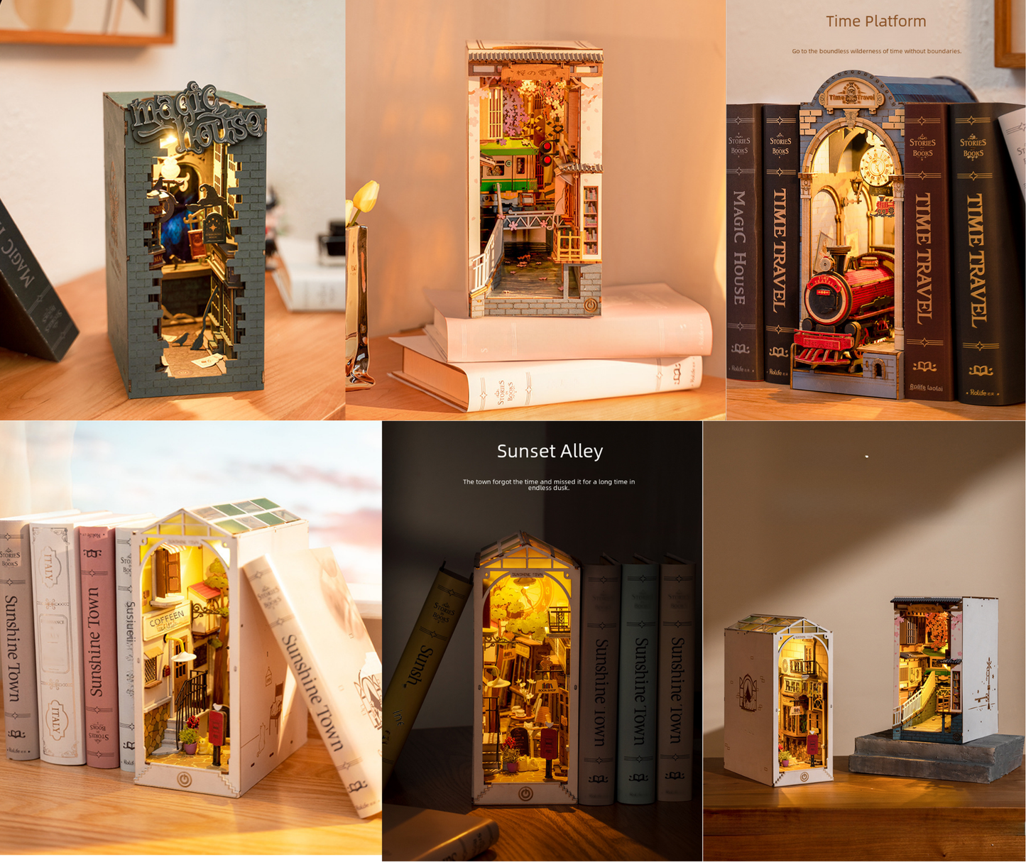 3D Wooden Puzzle Illuminated Book Spine